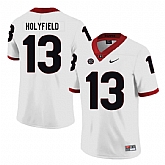 Georgia Bulldogs 13 Elijah Holyfield White Nike College Football Jersey Dzhi,baseball caps,new era cap wholesale,wholesale hats
